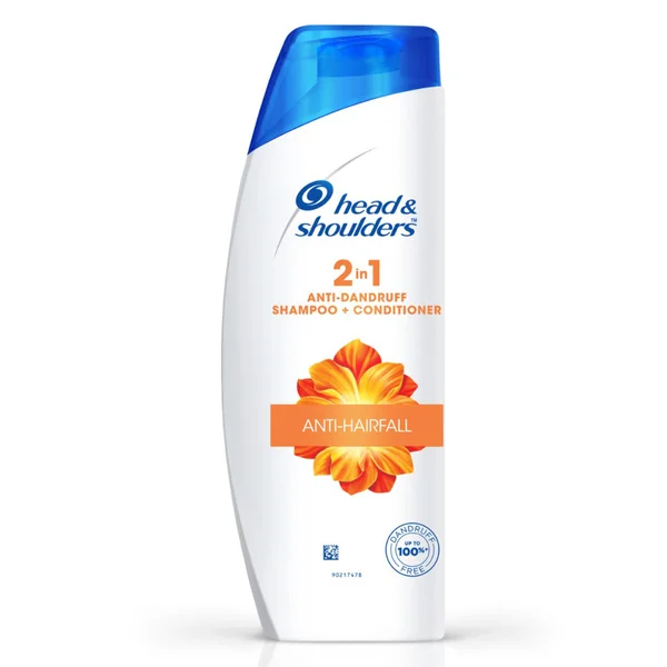 Head &amp; Shoulders 2-in-1 Anti-Hairfall Anti-Dandruff Shampoo + Conditioner, 180 ml, Pack of 1