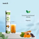 Healthvit Curcumin 250 mg + Piperine Sugar Free Mango Flavour Effervescent, 10 Tablets, Pack of 1