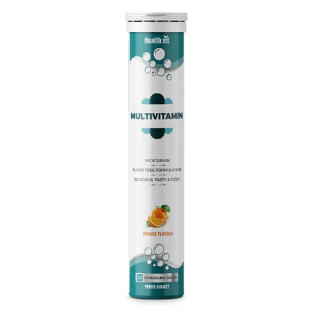 Healthvit Multivitamin Sugar Free Orange Flavour Effervescent, 20 Tablets