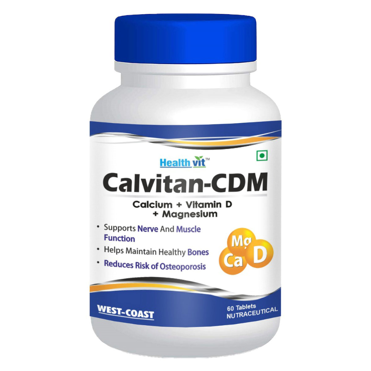 Healthvit Calvitan-CDM Calcium + Vitamin D + Magnesium - 60 Tablets, Pack of 1 Healthvit Calvitan-CDM Calcium + Vitamin D + Magnesium - 60 Tablets, Pack of 1
