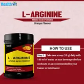 Healthvit Fitness L-Arginine Amino Acid Orange Flavour Powder, 200 gm, Pack of 1