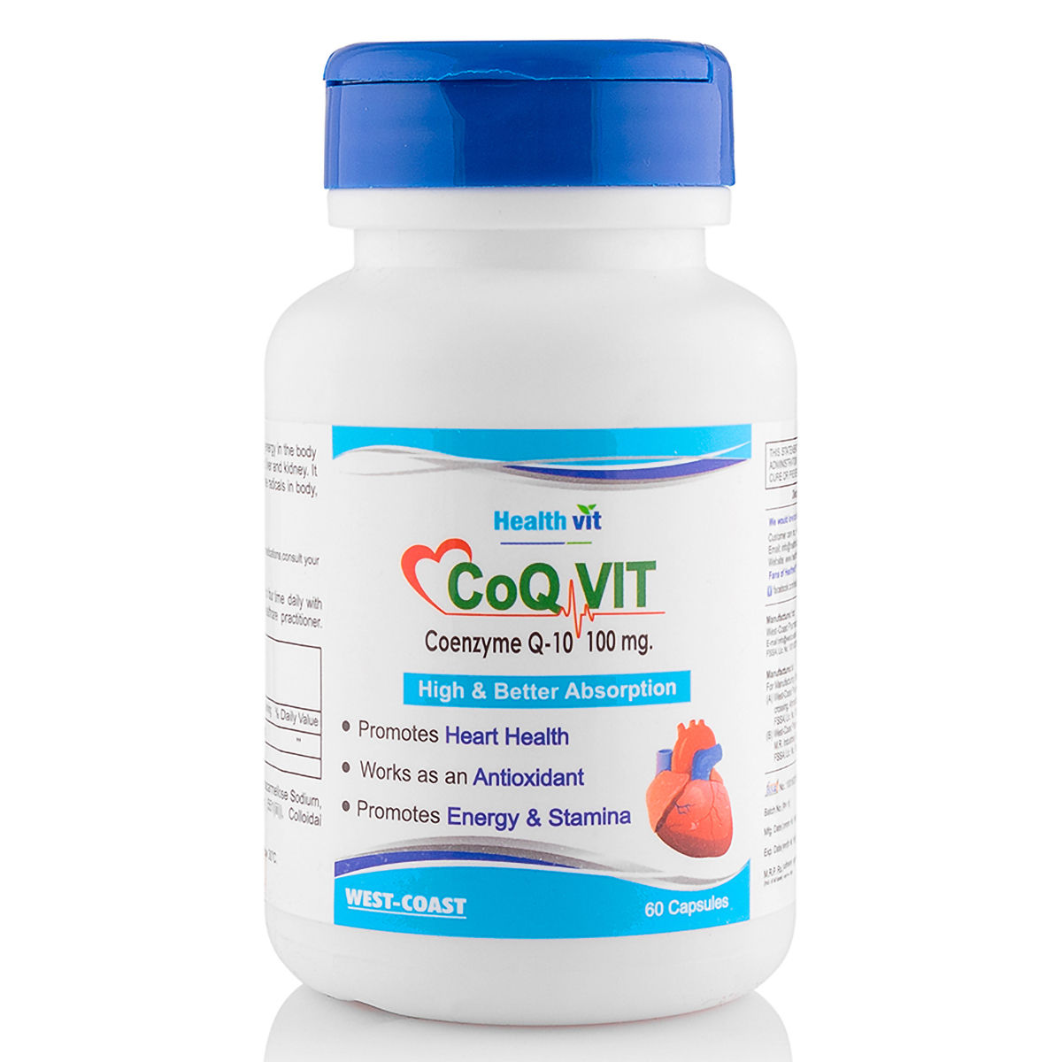 Buy Healthvit High & Better Absorption Co-Qvit Coenzyme Q-10 100 mg, 60 Capsules Online