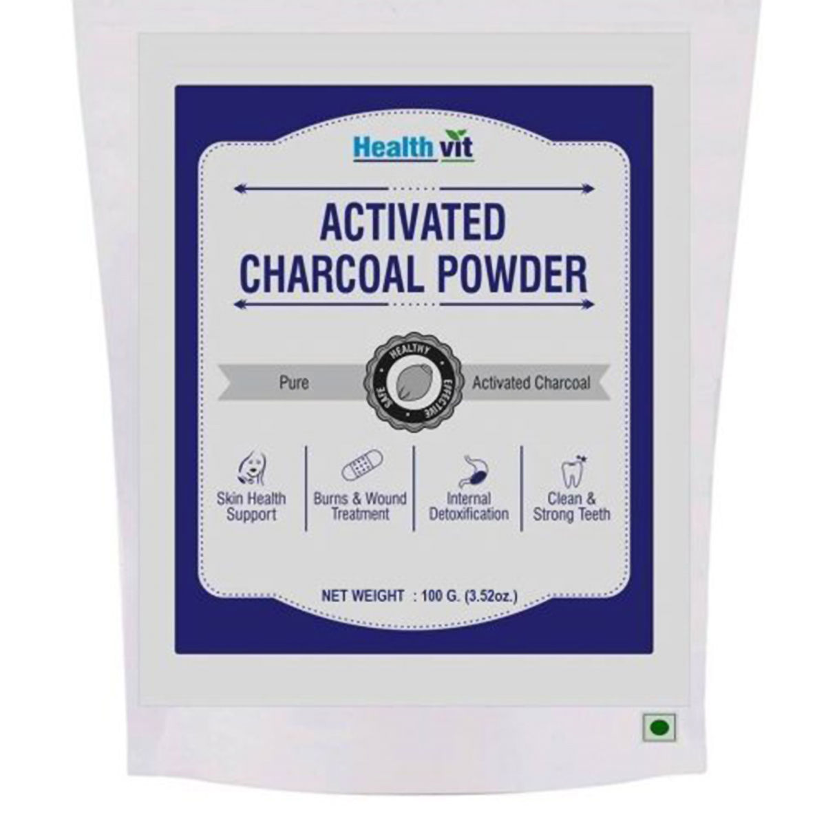 Buy Healthvit Activated Charcoal Powder, 100 gm Online