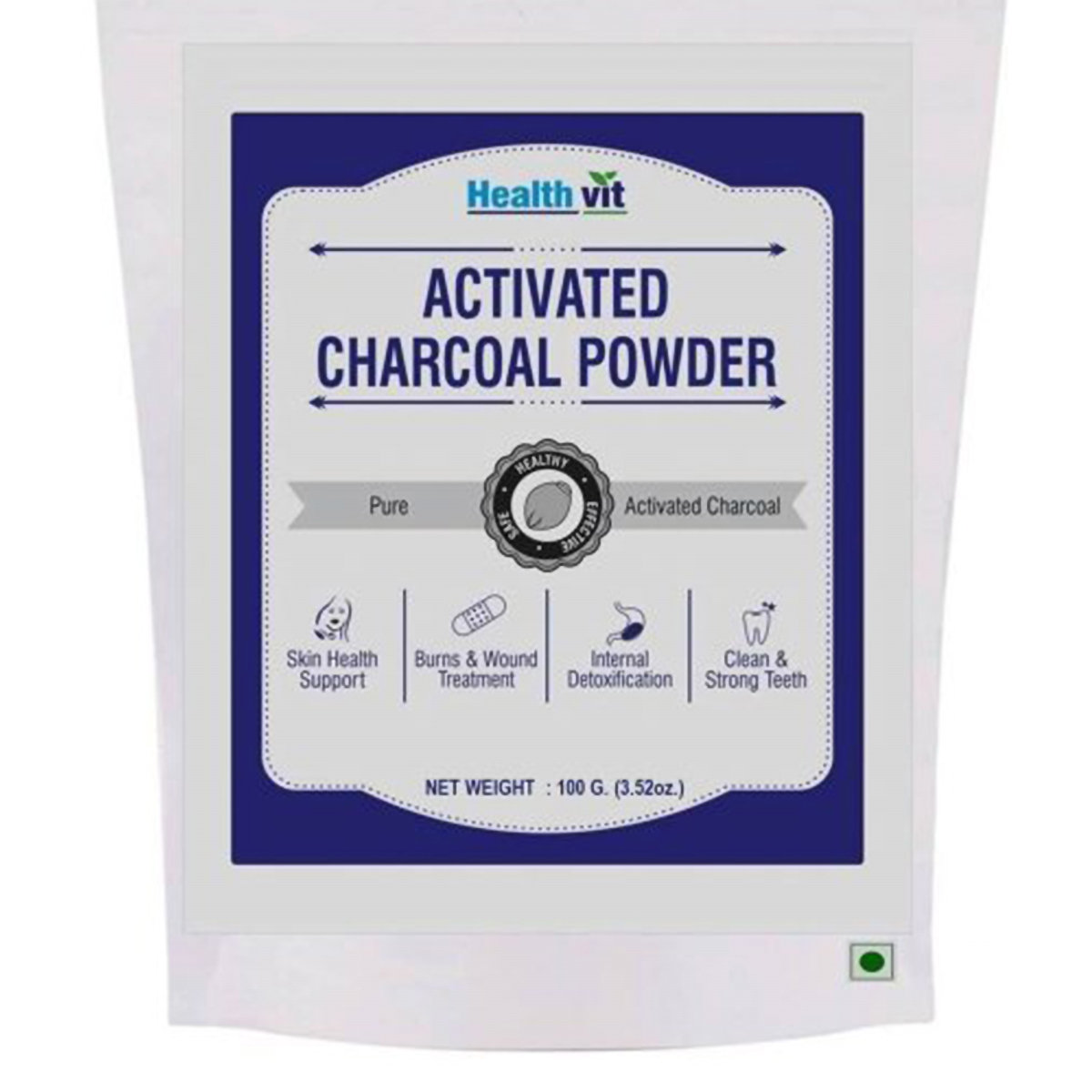 Healthvit Activated Charcoal Powder 100 gm | Pure Activated Charcoal | Support Skin Health | Treats Burn & Wound | For Internal Detoxifiaction | Teeth Whitening Charcoal Powder For Strong & Clean Teeth, Pack of 1 Healthvit Activated Charcoal Powder 100 gm | Pure Activated Charcoal | Support Skin Health | Treats Burn & Wound | For Internal Detoxifiaction | Teeth Whitening Charcoal Powder For Strong & Clean Teeth, Pack of 1