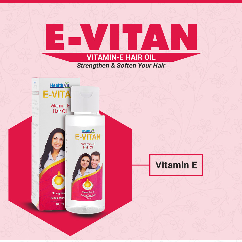 Healthvit E-Vitan Vitamin-E Hair Oil, 100 ml, Pack of 1 Healthvit E-Vitan Vitamin-E Hair Oil, 100 ml, Pack of 1