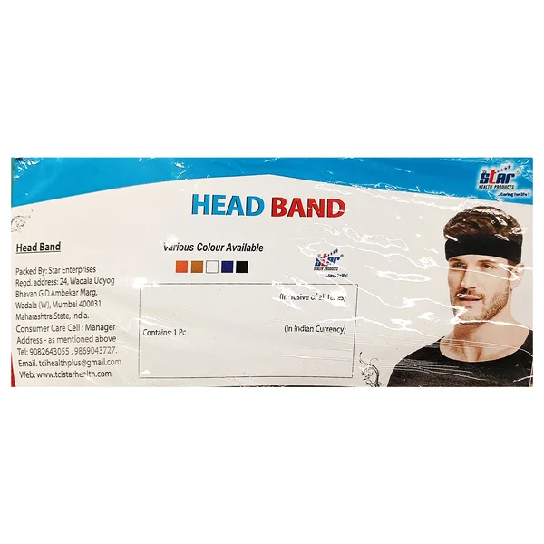 Star Head Band Red , Pack of 1