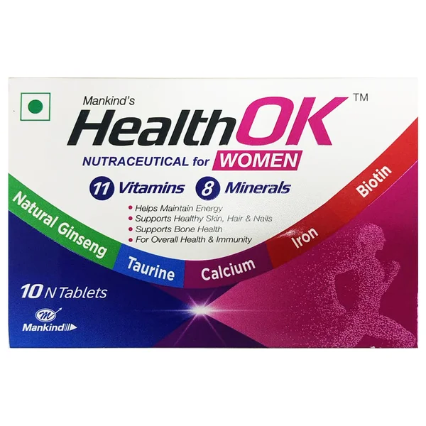 Health Ok Women Vitamins & Minerals, 10 Tablets