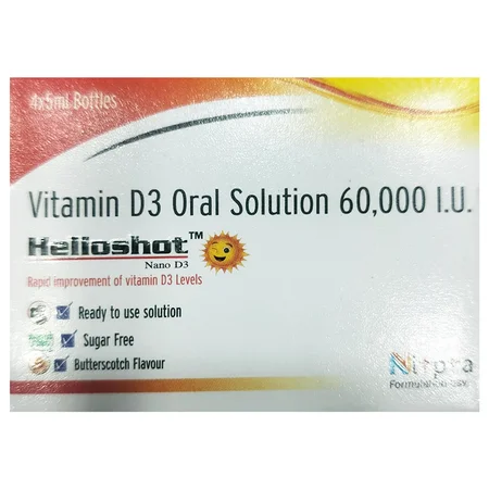 Helioshot Nano D3 Sugar Free Butterscotch Flavour Oral Solution 5 ml