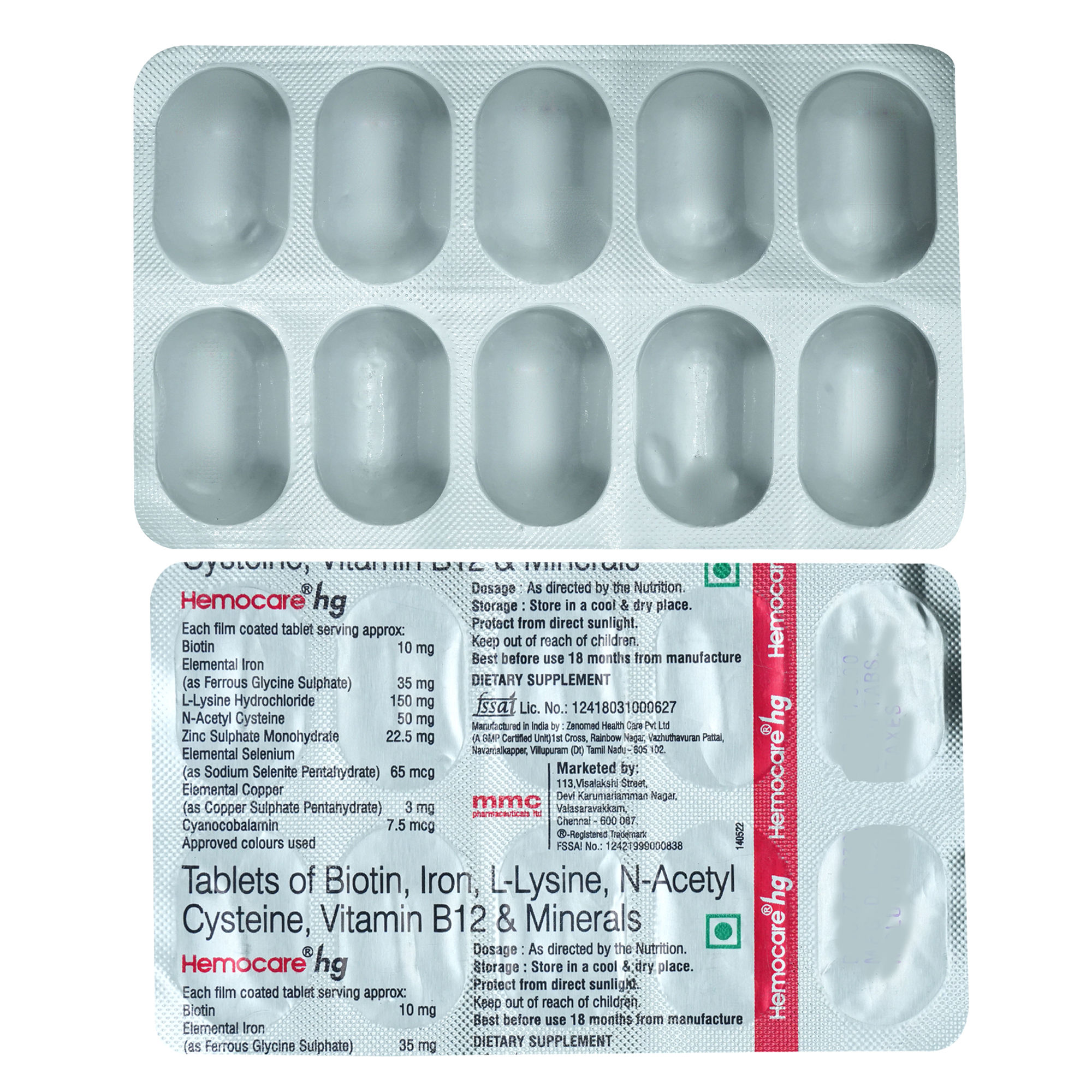 Buy Hemocare hg Tablet 10's Online