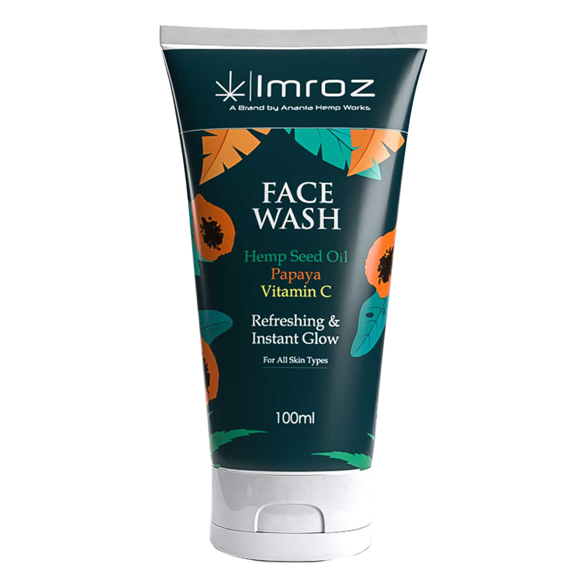 Ananta Hemp Imroz Papaya Vitamin C Face Wash, 100 ml | With Hemp Seed Oil, Papaya & Vitamin C | Cleanses, Moisturises Skin | For Instant & Refreshing Glow | For All Skin Type, Pack of 1 Ananta Hemp Imroz Papaya Vitamin C Face Wash, 100 ml | With Hemp Seed Oil, Papaya & Vitamin C | Cleanses, Moisturises Skin | For Instant & Refreshing Glow | For All Skin Type, Pack of 1