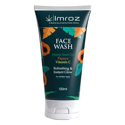 Ananta Hemp Imroz Papaya Vitamin C Face Wash, 100 ml | With Hemp Seed Oil, Papaya &amp; Vitamin C | Cleanses, Moisturises Skin | For Instant &amp; Refreshing Glow | For All Skin Type, Pack of 1