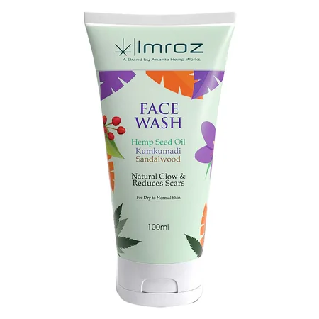 Ananta Hemp Imroz Kumkumadi Sandalwood Face Wash 100 ml | With Heamp Seed Oil, Kumkumadi & Sandalwood | Reduces Scars | Evens Out Skin Tones | Natural Glow | For Dry To Normal Skin