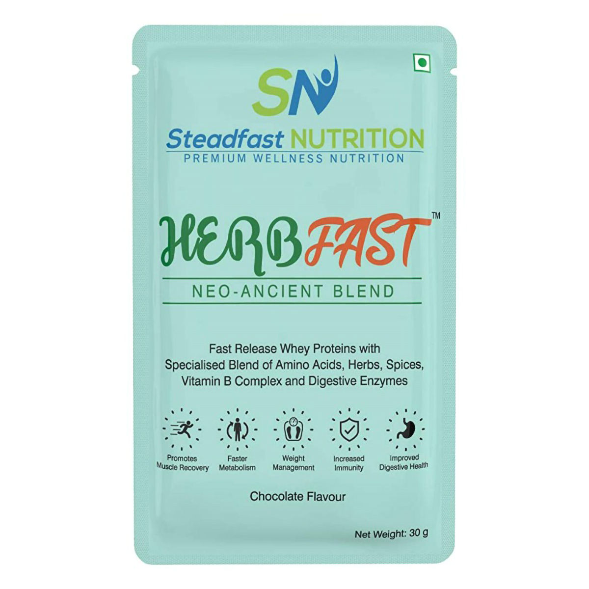 Buy Steadfast Nutrition Herbfast Chocolate Flavour Powder, 30 gm Online