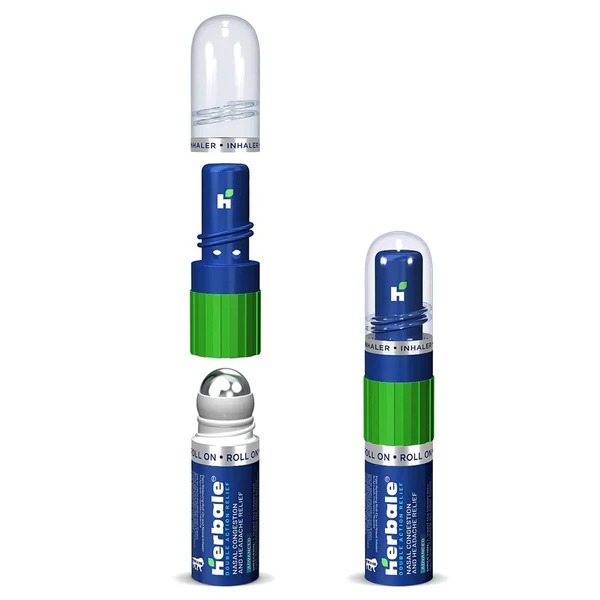 Herbale Double Action Relief Inhaler and Roll on, 1 Count