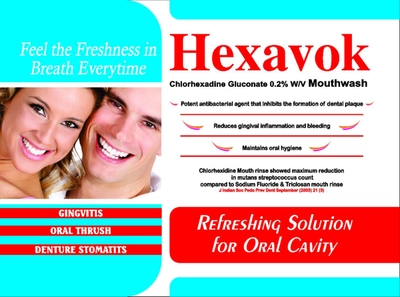 Hexavok 0.2% Mouth Wash 100 ml, Pack of 1 MOUTH WASH