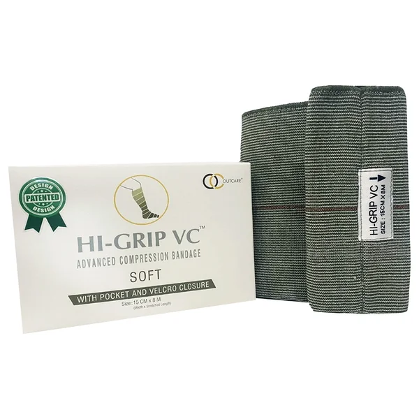 Zywie Hi-Grip Vc Soft Cls-2 Advanced Comp Bandage 15 cm x 4M, 1 Count, Pack of 1