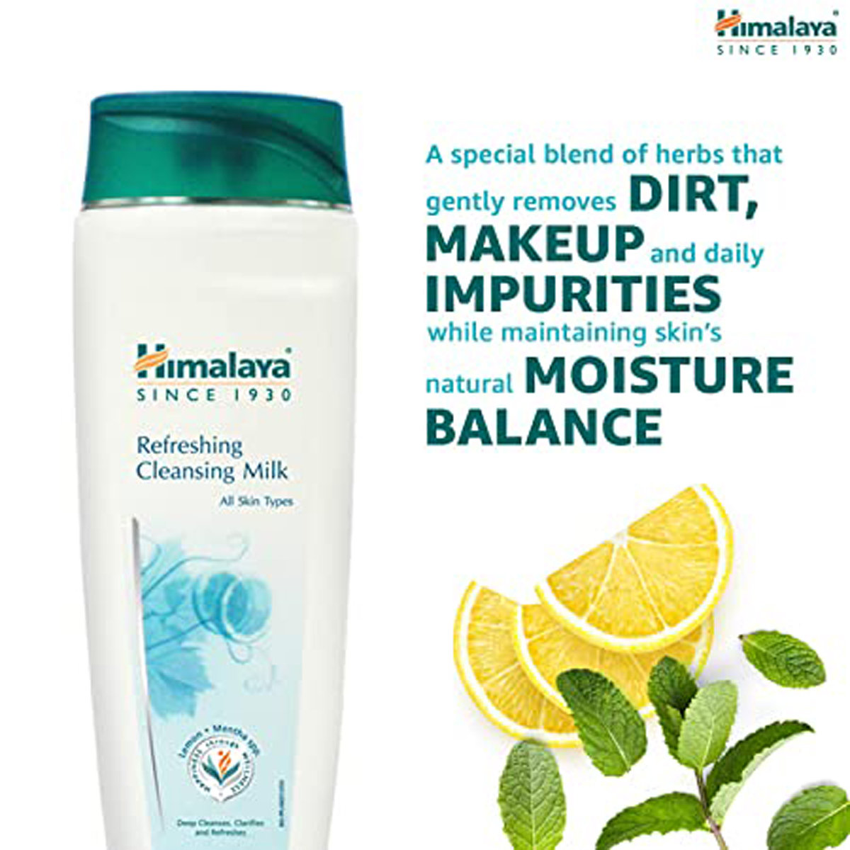 Himalaya Refreshing Cleansing Milk 100 ml | Lemon & Metha SPP. | Deep Cleansing Of Dirt & Impurities | For All Skin Type, Pack of 1 Himalaya Refreshing Cleansing Milk 100 ml | Lemon & Metha SPP. | Deep Cleansing Of Dirt & Impurities | For All Skin Type, Pack of 1