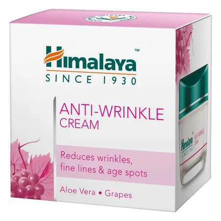 Himalaya Anti-Wrinkle Cream 50 gm | Aloe Vera & Grapes | For Reduction Of Finelines, Wrinkles & Age Spots | For Younger Looking Skin