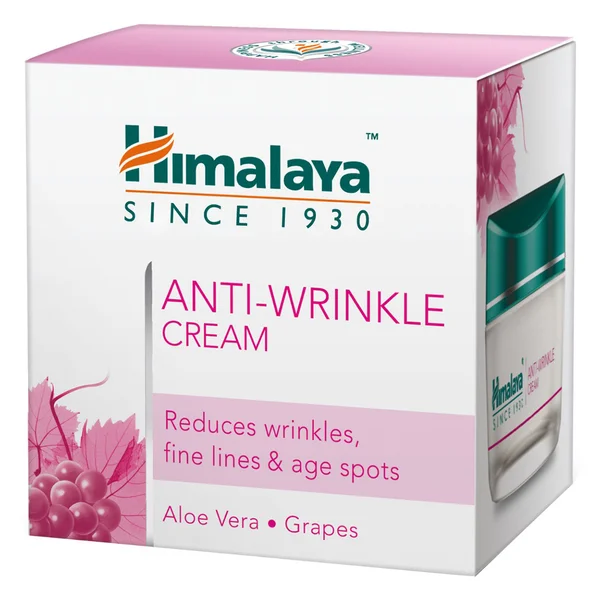 Himalaya Anti-Wrinkle Cream 50 gm | Aloe Vera &amp; Grapes | For Reduction Of Finelines, Wrinkles &amp; Age Spots | For Younger Looking Skin, Pack of 1