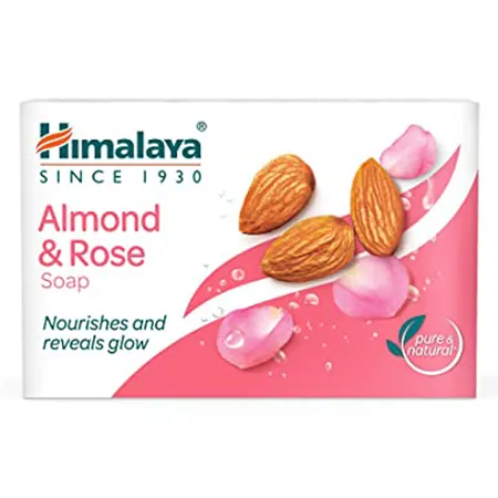 Himalaya Almond & Rose Soap 75 gm | With Almond Oil & Rose | Moisturises & Cools Dry Skin