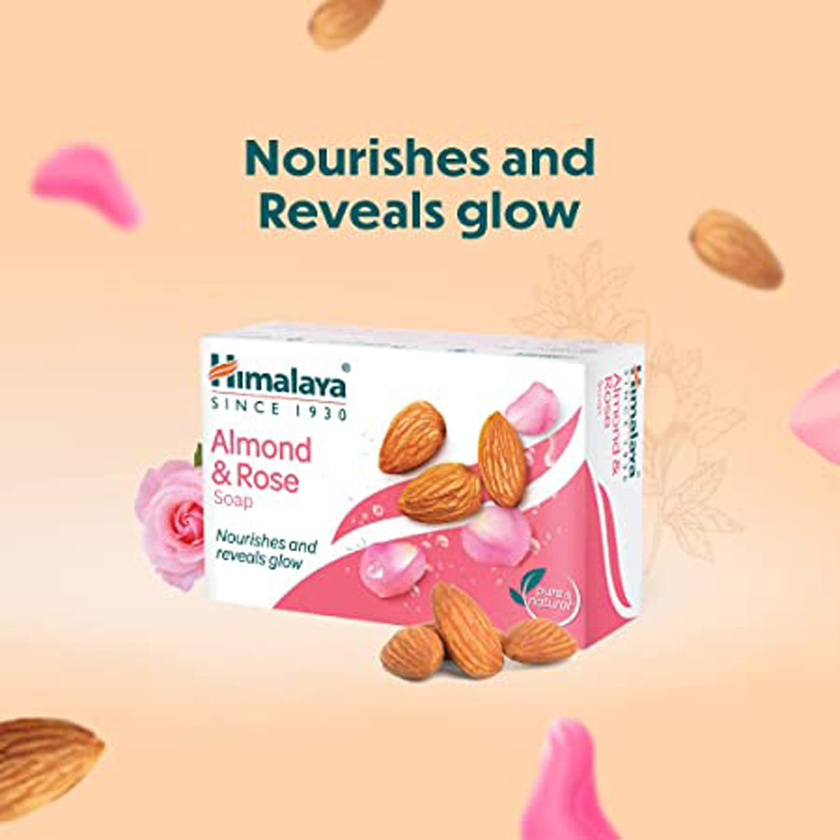 Himalaya Almond & Rose Soap 75 gm | With Almond Oil & Rose | Moisturises & Cools Dry Skin, Pack of 1 Himalaya Almond & Rose Soap 75 gm | With Almond Oil & Rose | Moisturises & Cools Dry Skin, Pack of 1