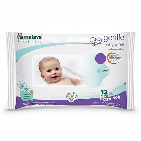 Himalaya Gentle Baby Wipes, 12 Count
