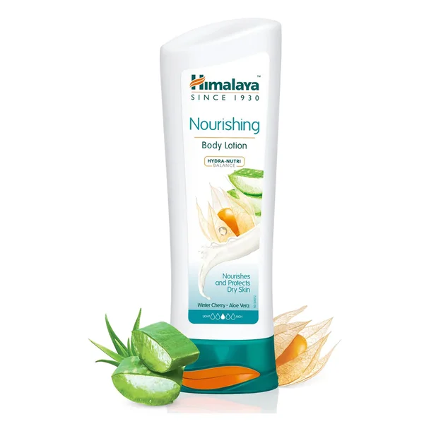Himalaya Nourishing Body Lotion 200 ml | With Winter Cherry &amp; Aloe Vera | Enriched With Hydra Nutra Blanace | Nourishes &amp; Protects Dry Skin | Non Greasy Lotion, Pack of 1