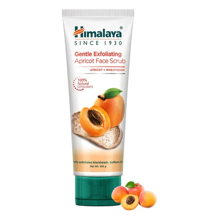Himalaya Gentle Exfoliating Apricot Face Scrub 100 gm | Apricot & WheatGerm | Gently Exfoliates Blackheds & Dead Skin Cells | For Soft & Glowing Skin