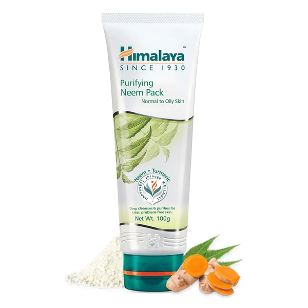 Himalaya Purifying Neem Face Pack 100 gm | With Neem &amp; Turmeric | Pruifies &amp; Deeply Cleanses Skin | For Clear &amp; Problem Free Skin | For Normal To Oily Skin, Pack of 1