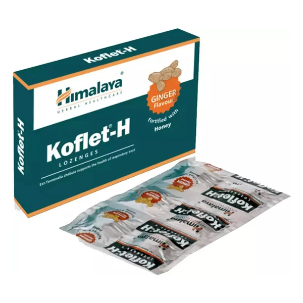 Himalaya Koflet-H Ginger Flavour Lozenges, 6 Count, Pack of 6