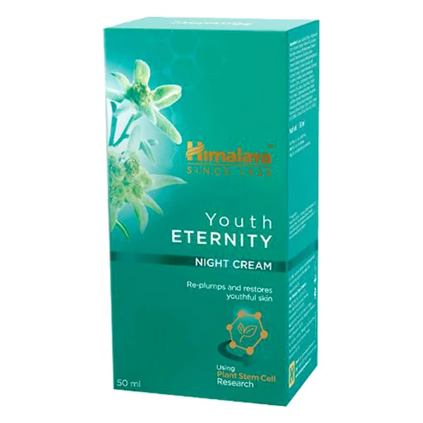 Himalaya Youth Eternity Night Cream 50 ml | Using Plant Stem Cell Search | Replumps &amp; YouthFul Skin, Pack of 1