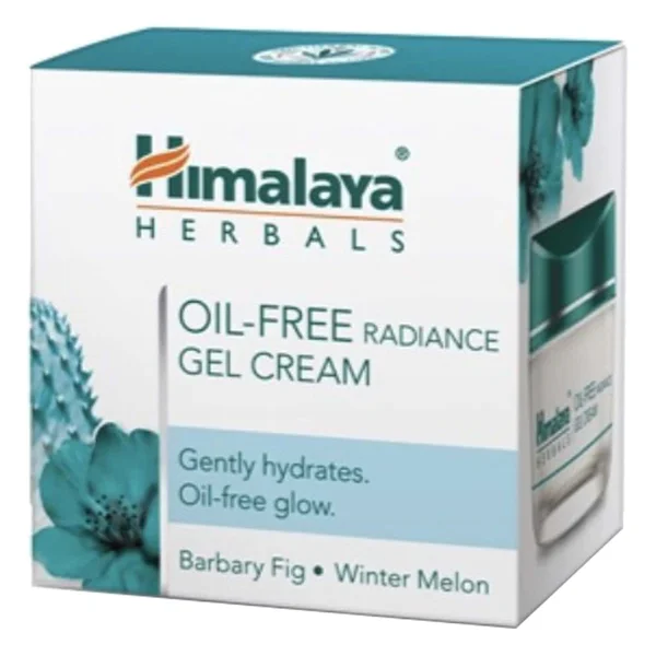 Himalaya Oil-Free Radiance Gel Cream 50 gm | Barbary Fig &amp; Winter Melon | Gently Hydrates Skin | Gives Oil Free Radiance Glow | Light &amp; Non Greasy, Pack of 1