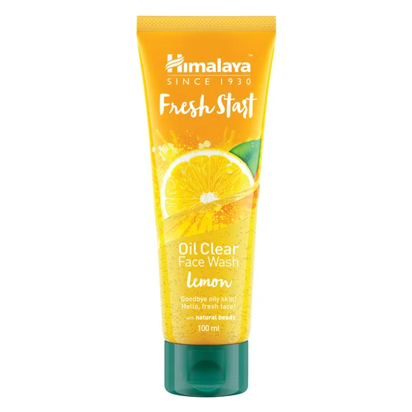 Himalaya Fresh Start Oil Clear Lemon Face Wash 100 ml | With Lemon Gooseberry &amp; Natural Beads | Removes Excess Oil &amp; Impurities | For Oily Skin, Pack of 1
