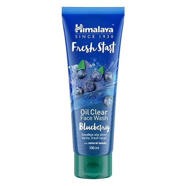 Himalaya Fresh Start Oil Clear Blueberry Face Wash 100 ml | With Blueberry, Gooseberry &amp; Natural Beads | Removes Excess Oil &amp; Impurities | For Oily Skin, Pack of 1