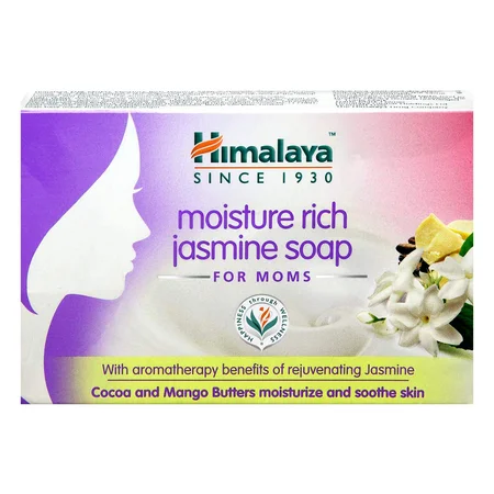 Himalaya Moisture Rich Jasmine Moms Soap 125 gm | Coacoa & Mango Butter | Hydrates, Moisturises & Soothes Skin With Aromathery Of Jasmine | For Moms