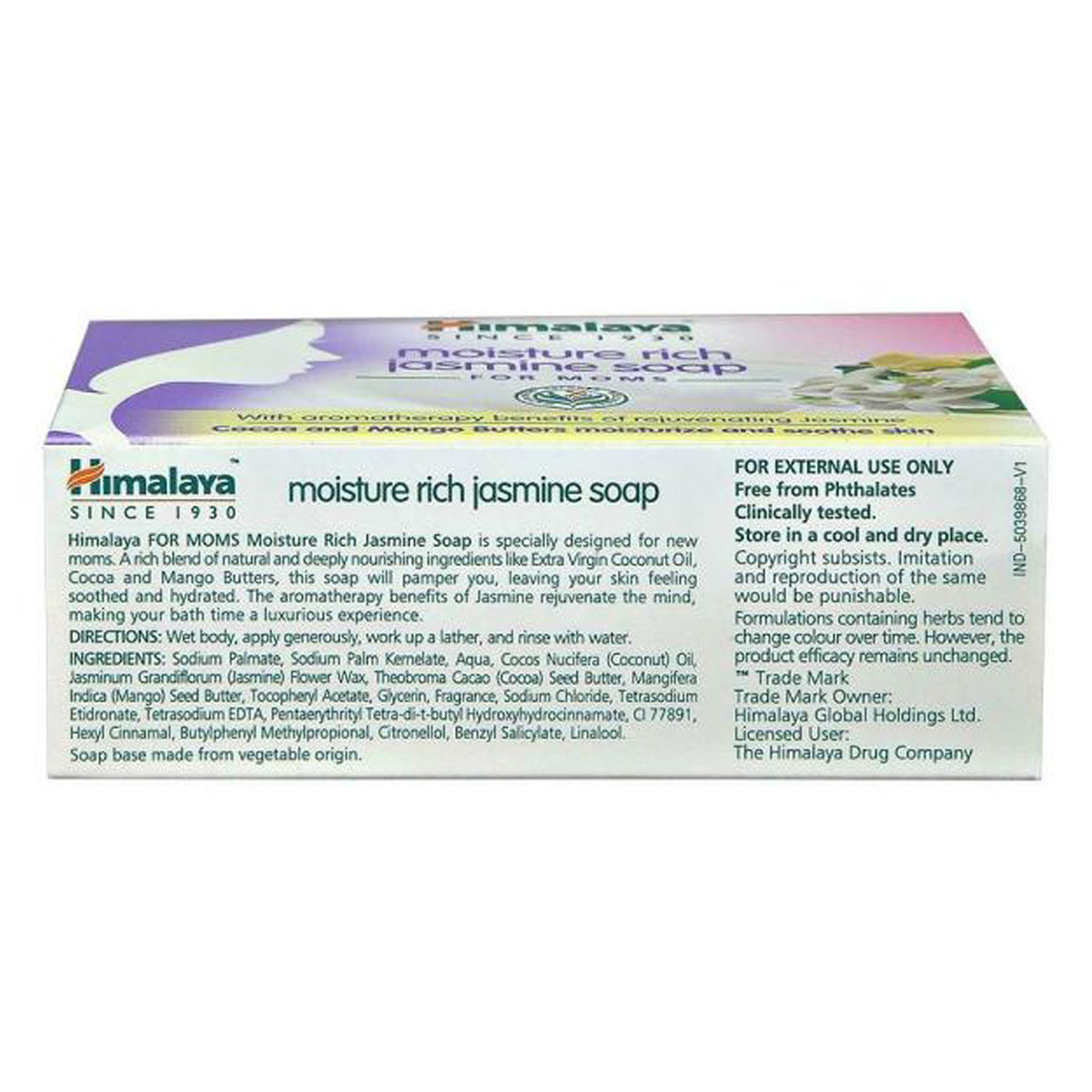 Himalaya Moisture Rich Jasmine Moms Soap 125 gm | Coacoa & Mango Butter | Hydrates, Moisturises & Soothes Skin With Aromathery Of Jasmine | For Moms, Pack of 1 Himalaya Moisture Rich Jasmine Moms Soap 125 gm | Coacoa & Mango Butter | Hydrates, Moisturises & Soothes Skin With Aromathery Of Jasmine | For Moms, Pack of 1