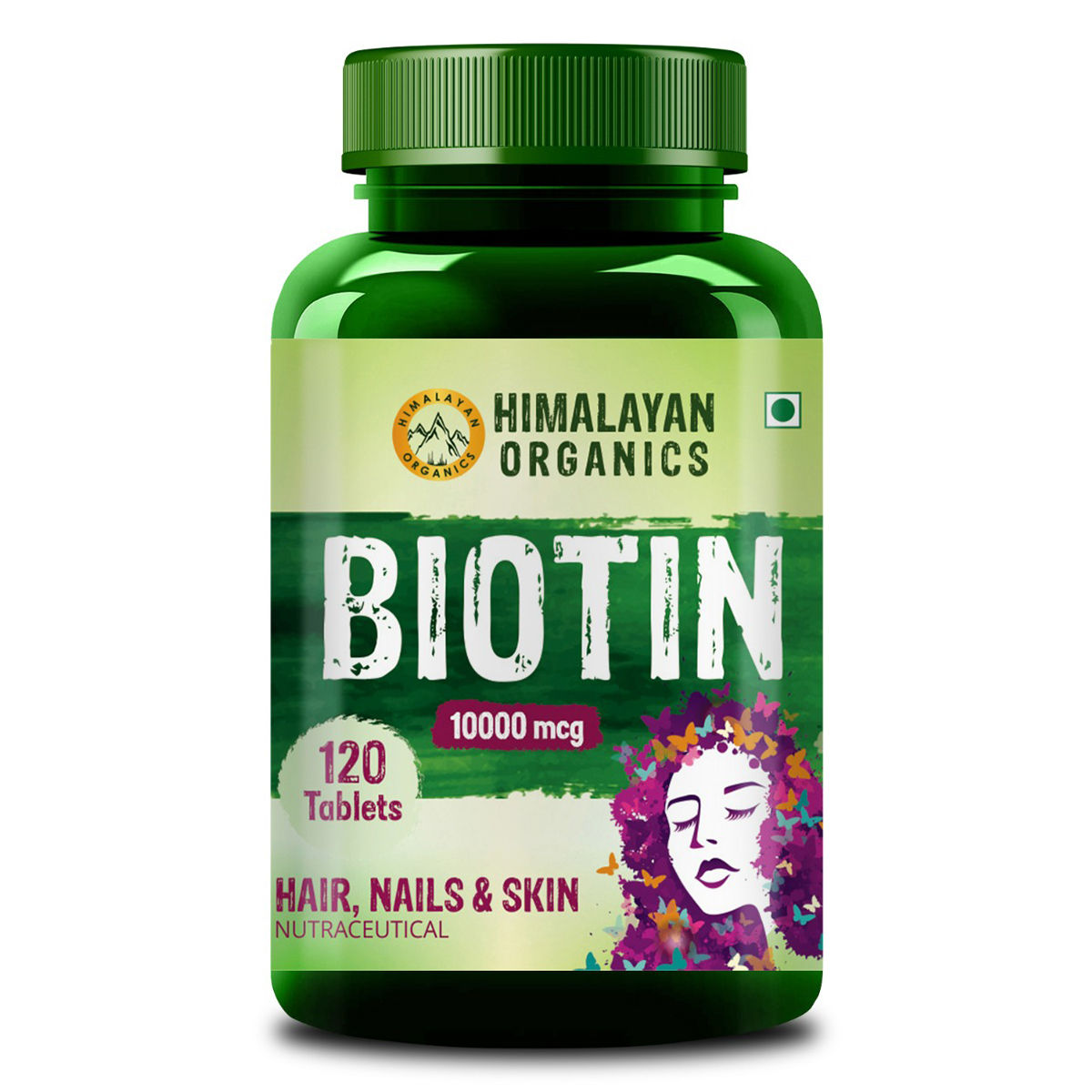 Buy Himalayan Organics Biotin 10000 mcg, 120 Tablets Online
