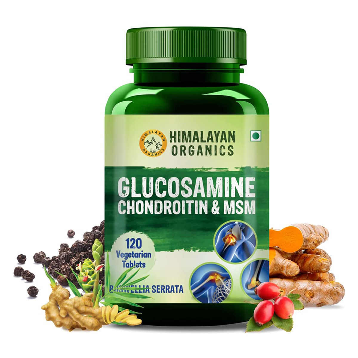 Buy Himalayan Organics Glucosamine Chondroitin & MSM, 120 Tablets Online