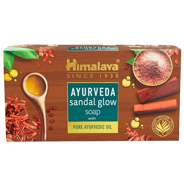 Himalaya Ayurveda Sandal Glow Soap 75 gm | Pure Sandalwood Oil | For Nourished Glowing Skin