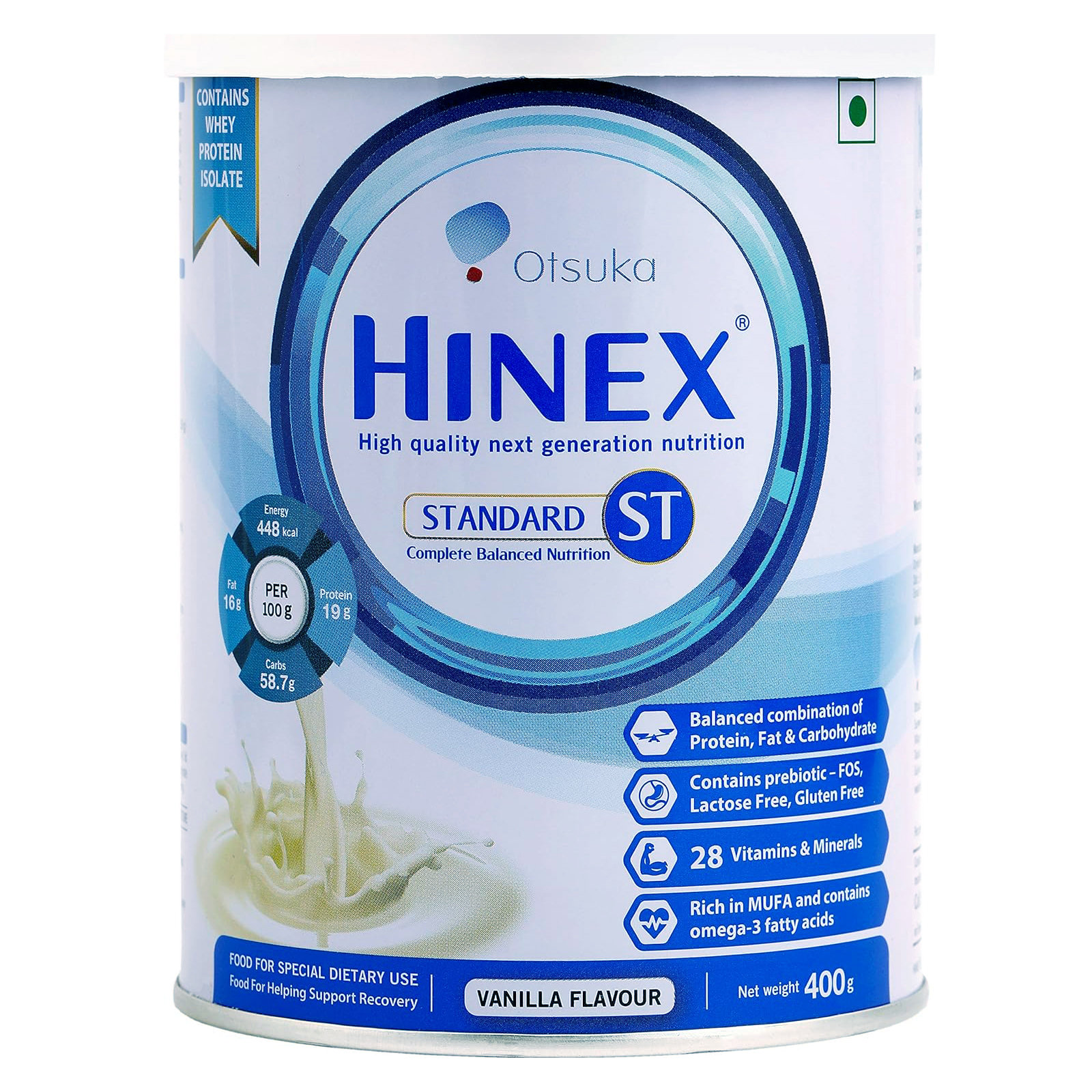 Hinex ST Vanilla Powder 400 gm, Pack of 1 Hinex ST Vanilla Powder 400 gm, Pack of 1