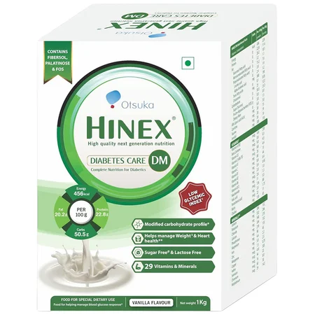 Hinex Diabetes Care Dm Sugar Free Vanilla Flavour Powder 1 kg