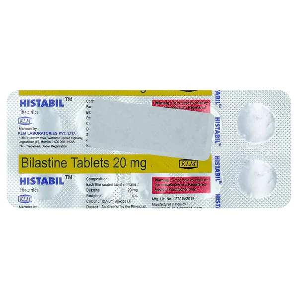 Histabil 20 mg Tablet 10's, Pack of 10 TabletS