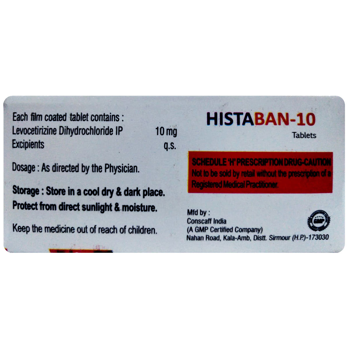 Histaban-10 Tablet 10's, Pack of 10 TabletS Histaban-10 Tablet 10's, Pack of 10 TabletS