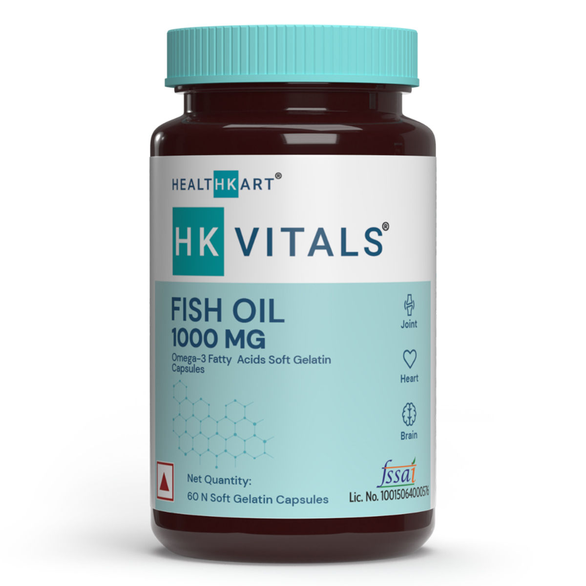 Buy HealthKart HK Vitals Fish Oil 1000 mg, 60 Soft Gelatin Capsules Online