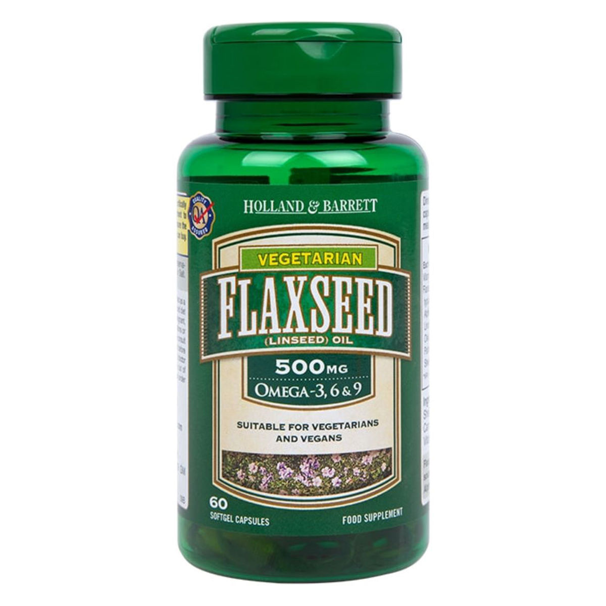 Buy Holland & Barrett Flaxseed Omega-3-6-9 500 mg, 60 Capsules Online
