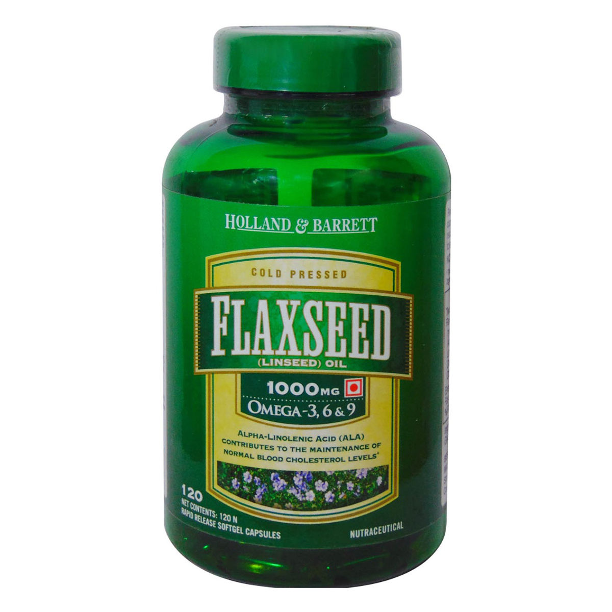 Buy Holland & Barrett Flaxseed Oil 1000 mg, 120 Capsules Online