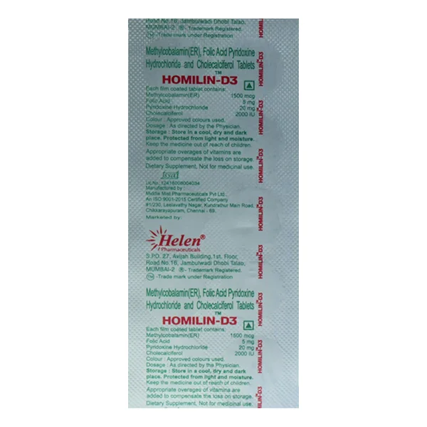 Homilin-D3 Tablet 10's