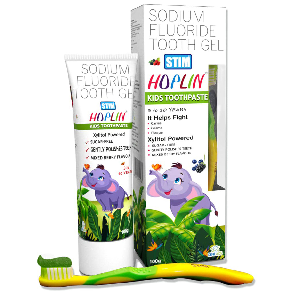 Buy Hoplin Sugar Free Mixed Berry Kids Tooth Gel 80 gm Online