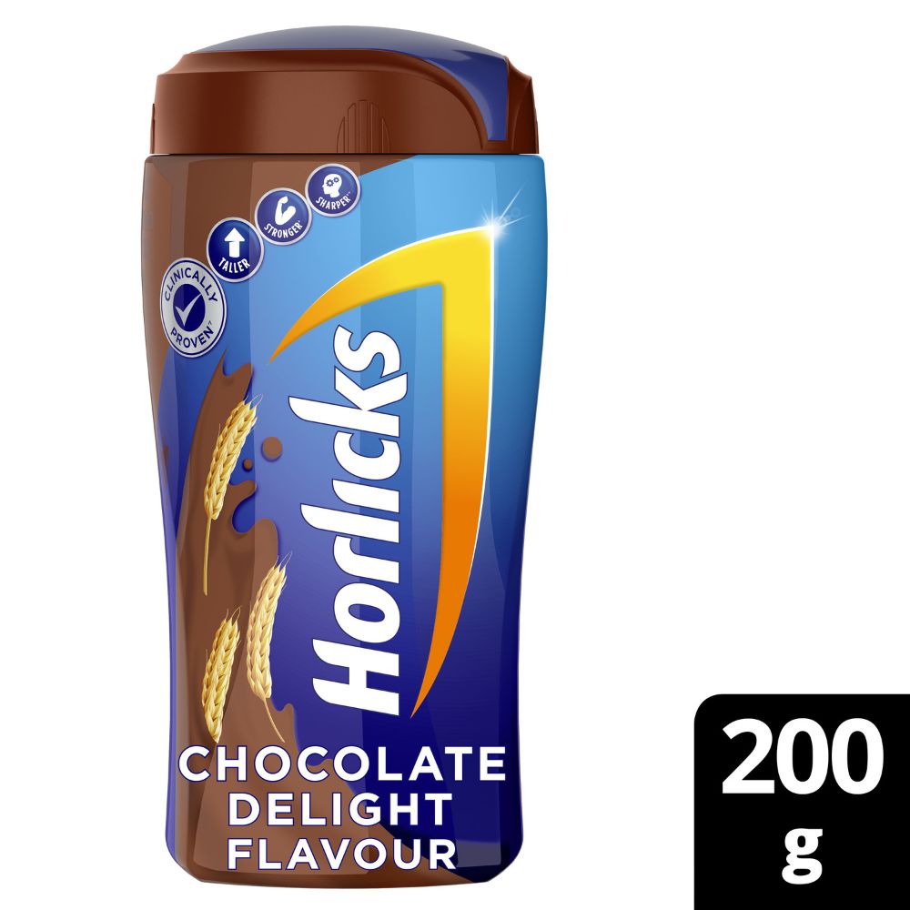 Horlicks Chocolate Delight Flavour Nutrition Powder 200 gm | Protein, Calcium, Iron | Support Immunity | Improves Bone & Muscle Health | Healthy Weight Gain, Pack of 1 Horlicks Chocolate Delight Flavour Nutrition Powder 200 gm | Protein, Calcium, Iron | Support Immunity | Improves Bone & Muscle Health | Healthy Weight Gain, Pack of 1