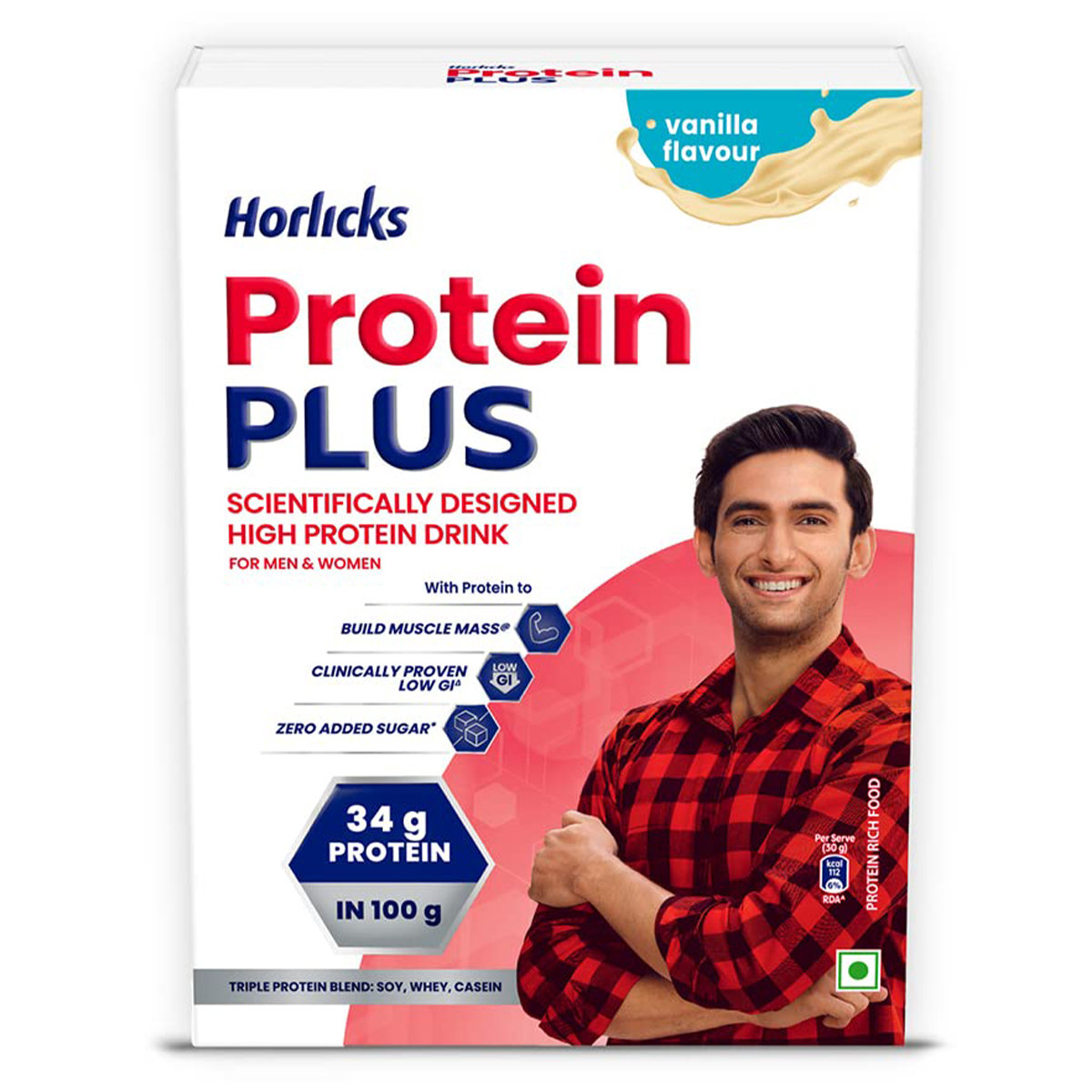 Horlicks Protein Plus Vanilla Flavour Nutrition Powder 400 gm | Triple Protein Blend Of Soy, Whey, Casein | Helps To Build Muscle Mass, Pack of 1 Horlicks Protein Plus Vanilla Flavour Nutrition Powder 400 gm | Triple Protein Blend Of Soy, Whey, Casein | Helps To Build Muscle Mass, Pack of 1